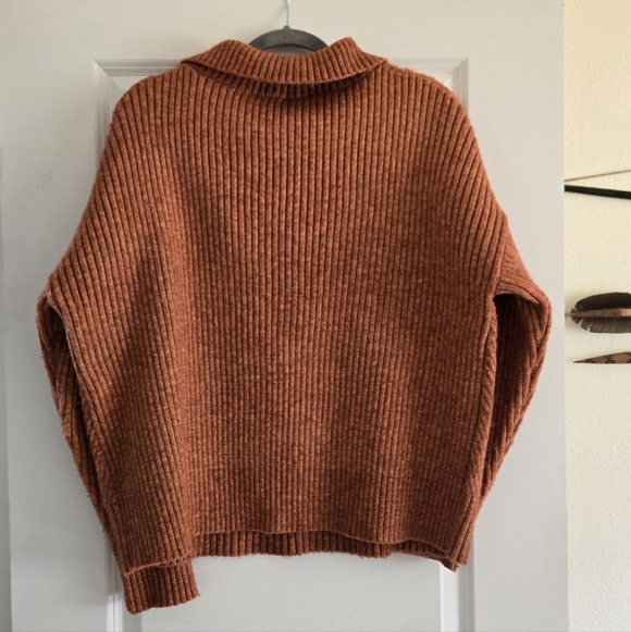 Rust Orange Ribbed Sweater - Picture 3 of 3